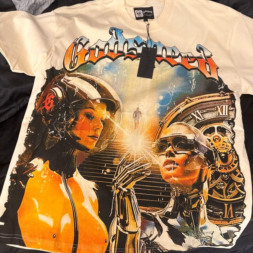 godspeed tee shirt , out of many one